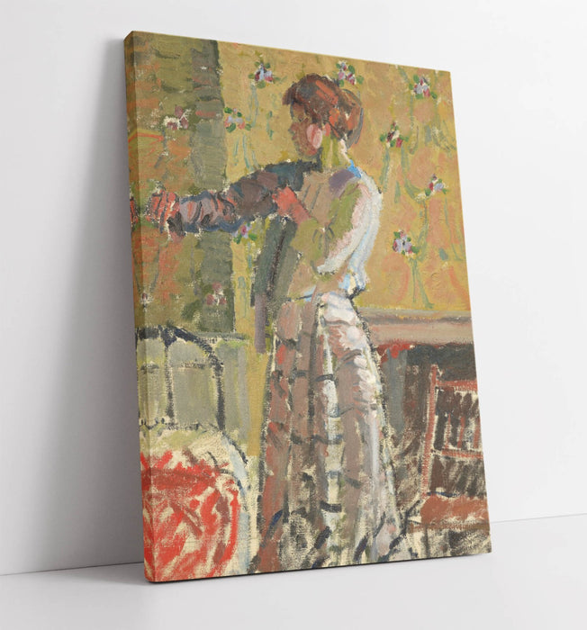 Canvas Wall Art - Harold Gilman Girl Dressing Artwork | Handmade Print UK