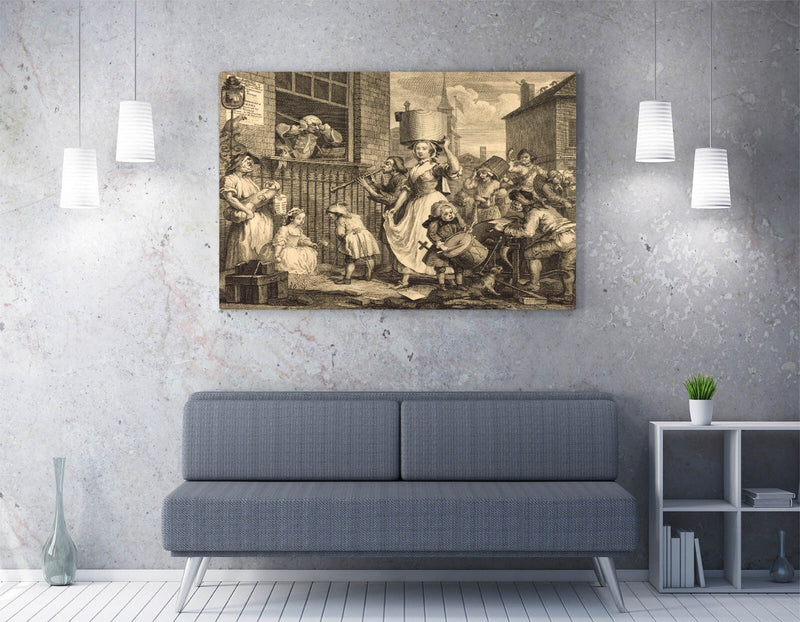 Canvas Wall Art - William Hogarth Enraged Musician Painting on Premium Canvas Print