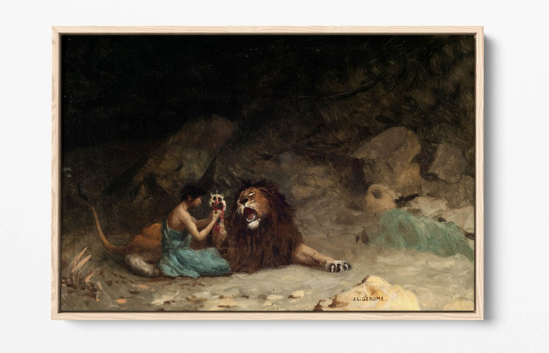 JEAN-LEON GEROME, ANDROCLES -FLOAT EFFECT CANVAS WALL ART PRINT