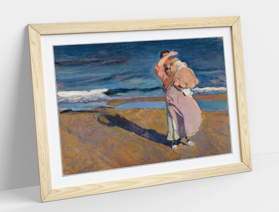 Framed Wall Art Poster - Joaquin Sorolla Fisherwoman With Son Print | Ready To Hang