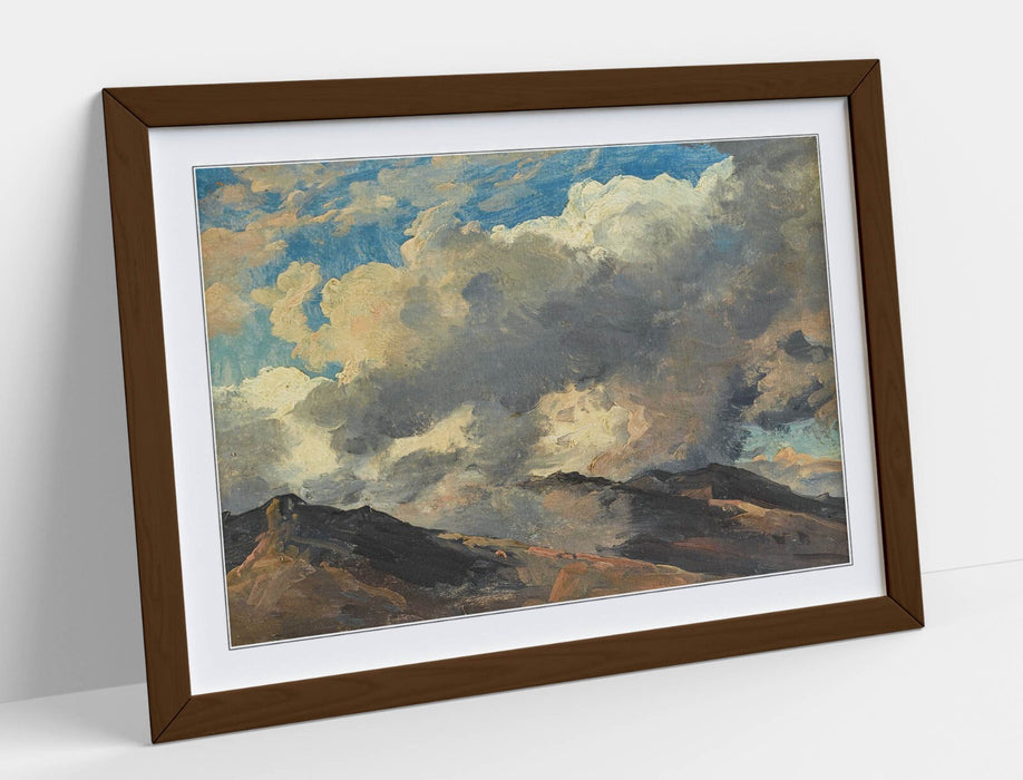 Framed Wall Art Poster – Carl Gustav Carus Mountain Peaks in Clouds Print UK Handmade
