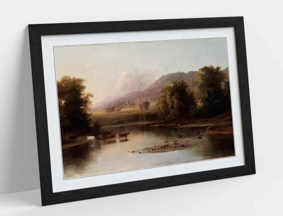 ROBERT S. DUNCANSON, VIEW OF ST ANNE'S RIVER -FRAMED WALL ART PICTURE PRINT