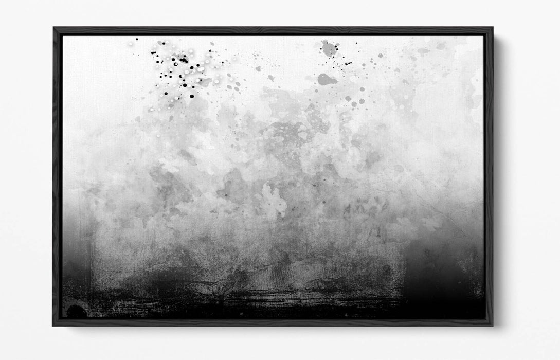 Canvas Wall Art - Abstract Black White Sketch Background with Float Effect Frame
