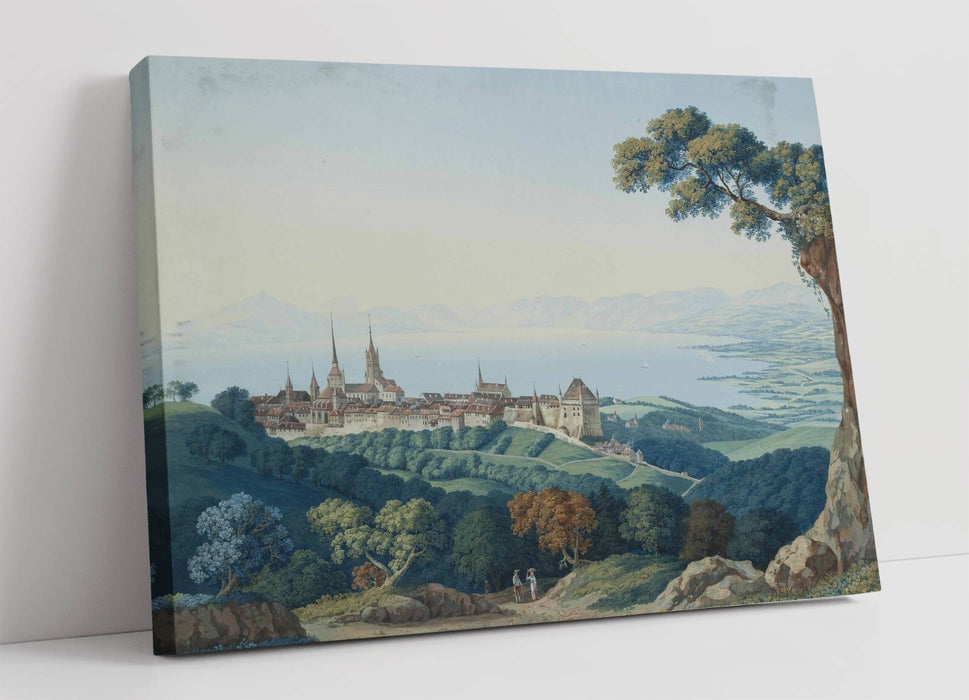 Canvas Wall Art | Carl Ludwig Hackert Lausanne View On Custom MDF Frame Print