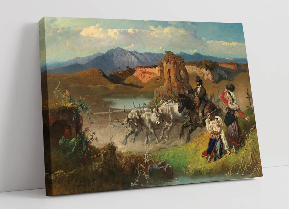 Canvas Wall Art – Anton Romako Bullock Drivers Painting | Handmade Canvas Print