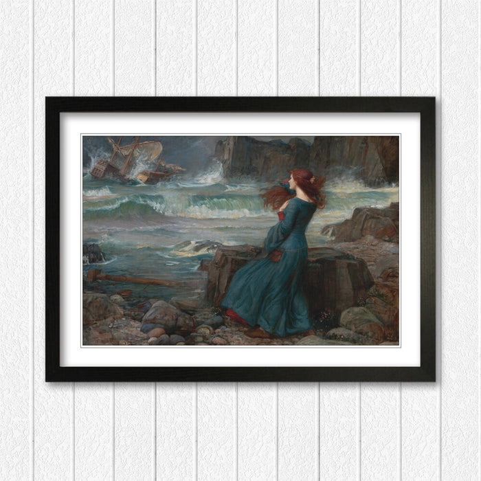 JOHN WILLIAM WATERHOUSE MIRANDA TEMPEST FRAMED ART POSTER PAINTING PRINT 4 SIZES