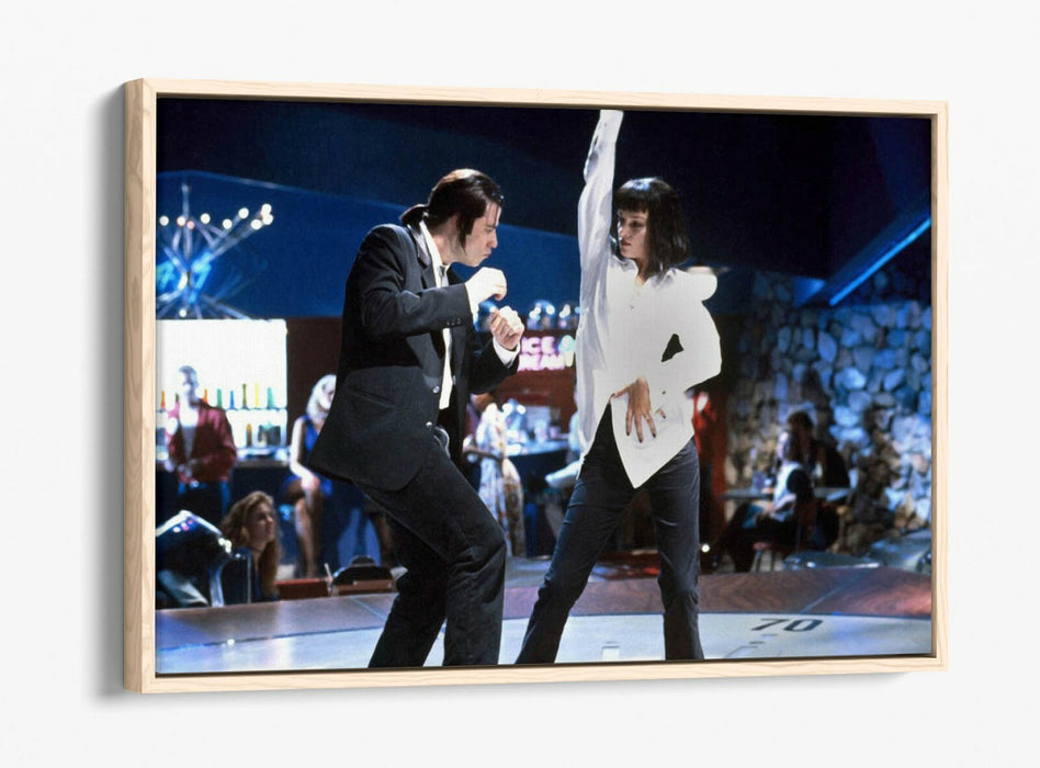 Pulp Fiction Canvas Art - Iconic Dance Scene Movie Wall Art | Handmade UK Float Frame