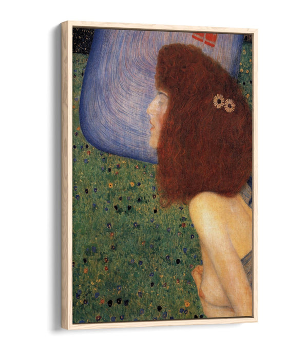 GUSTAV KLIMT, GIRL WITH BLUE VEIL -FLOAT EFFECT CANVAS WALL ART PIC PRINT