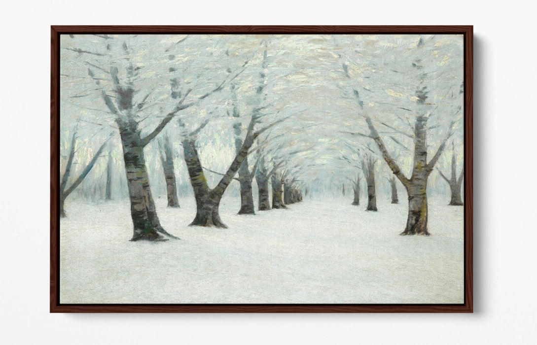 L. BIRGE HARRISON, TUNNEL OF TREES IN WINTER -FLOAT EFFECT CANVAS WALL ART PRINT