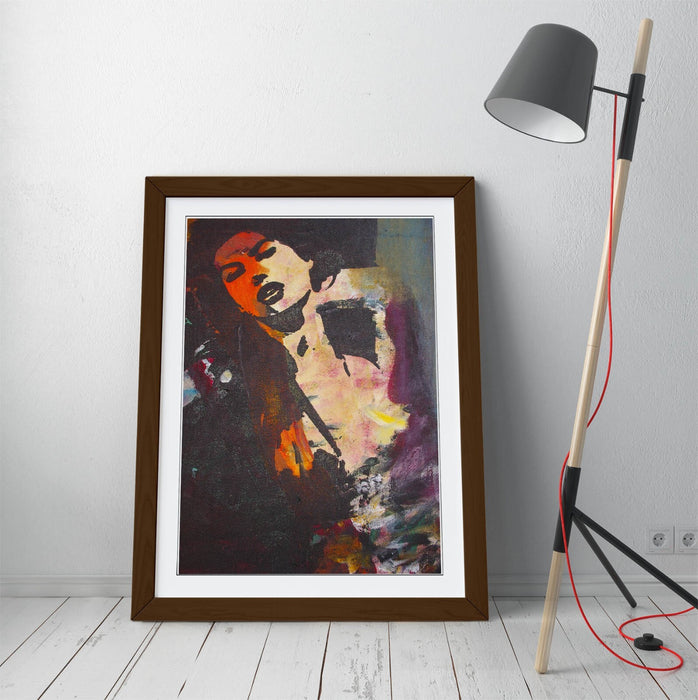 Abstract Graffiti Wall Art – Multicolour Woman Print | Framed Matte Poster