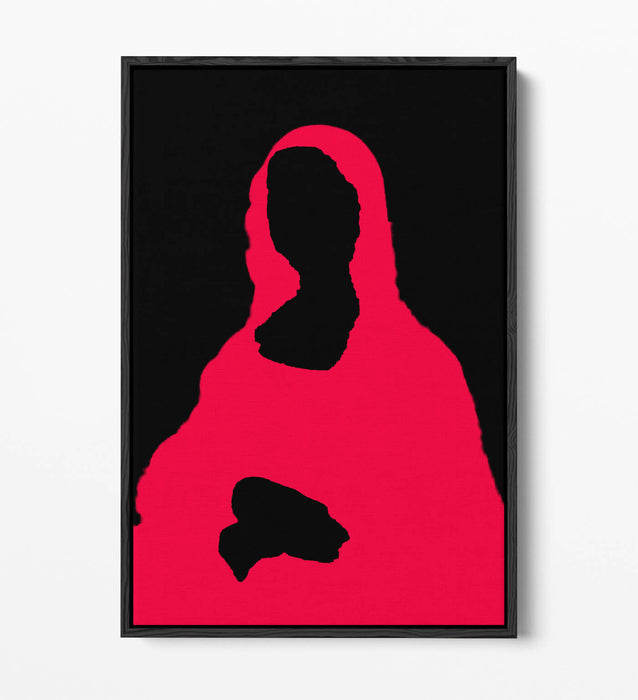 MONA LISA SILHOUETTE TRENDY POP ART MINIMAL -FLOAT EFFECT CANVAS WALL ART PRINT
