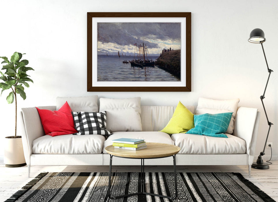 Framed Art Poster – Alfred Guillou Sardine Fishermen Painting | Handmade UK Frame