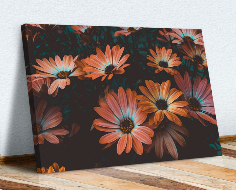 Canvas Wall Art Vintage Flower Art - Handmade Floral Canvas Print 30mm Deep Frame