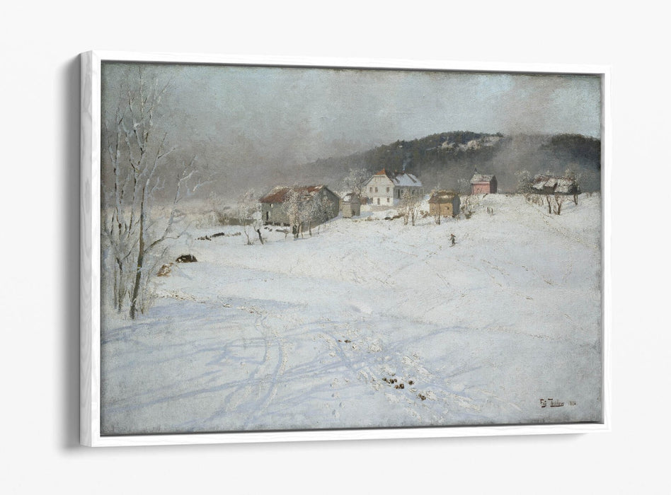 Canvas Wall Art – FRITS THAULOW Winter Float Effect Print on Premium Frame