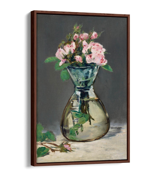 Canvas Wall Art - Edouard Manet Moss Roses Floral Print | Premium Float Effect Frame