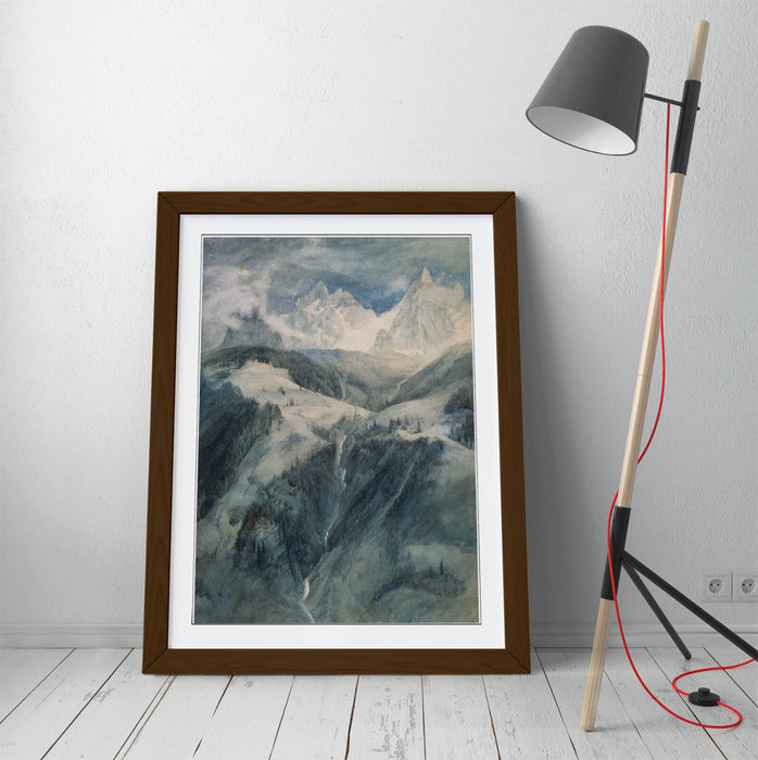 Framed Wall Art – John Ruskin La Cascade De La Folie, Handmade Wall Decor Print