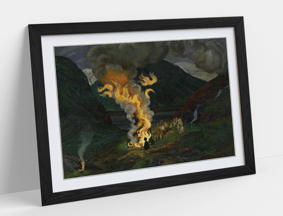 Framed Wall Art Poster - Nikolai Astrup Midsummer Night Painting | Handmade UK Art