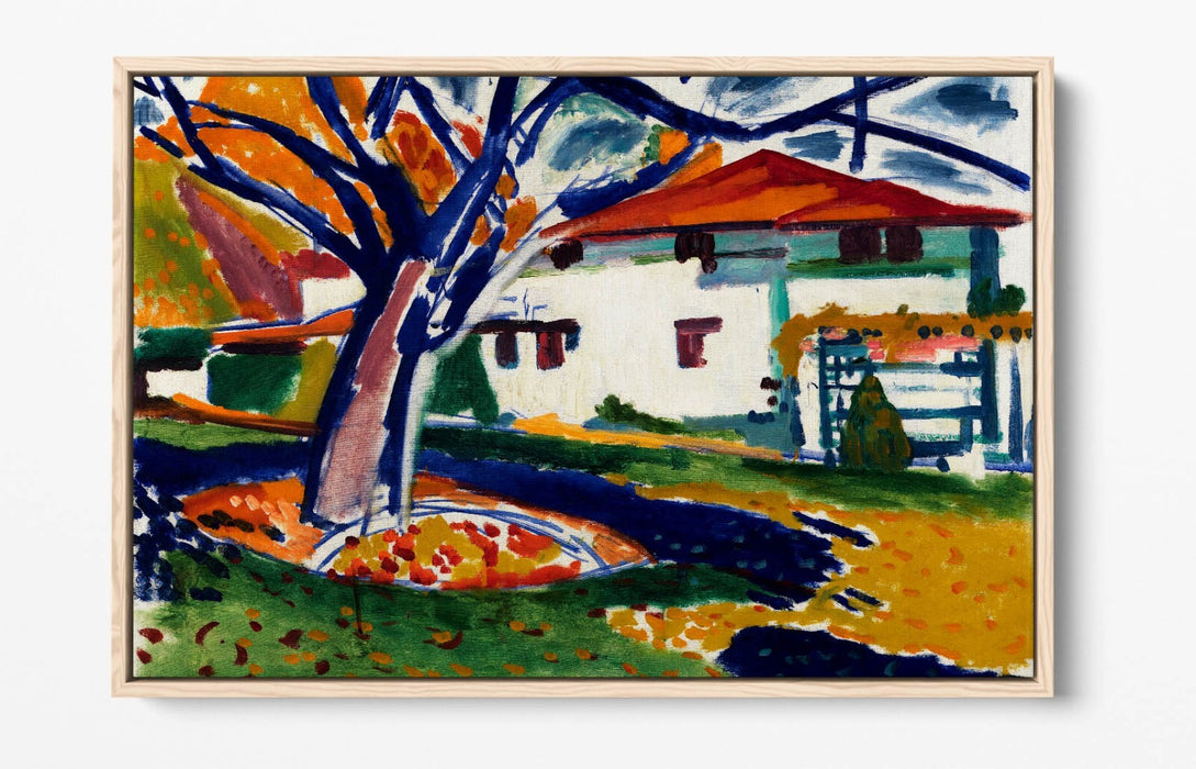 Canvas Wall Art Print - Blue Trees Artwork With Float Effect Canvas Frame