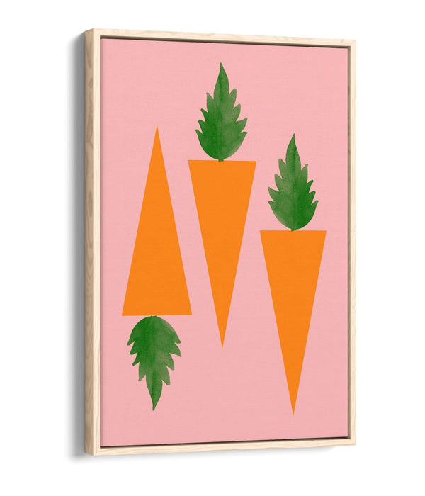 CARROTS TRENDY MINIMALIST KITCHEN  -FLOAT EFFECT CANVAS WALL ART PRINT