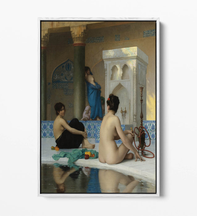 JEAN-LEON GEROME, AFTER THE BATH -FLOAT EFFECT CANVAS WALL ART PRINT