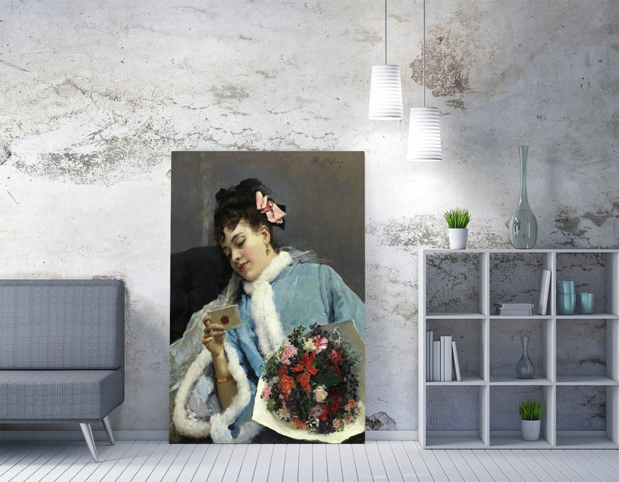 Canvas Wall Art - Raimundo Madrazo The Love Letter Painting | Handmade Fine Art Print