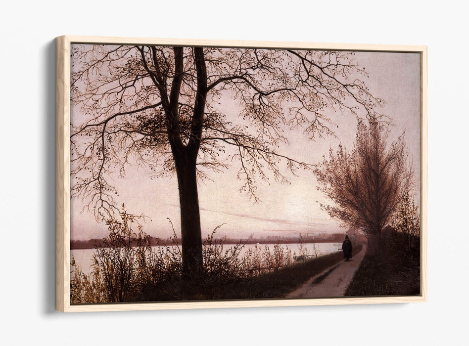 CHRISTEN KOBKE, AUTUMN MORNING ON LAKE SORTEDAM -FLOAT EFFECT CANVAS ART PRINT