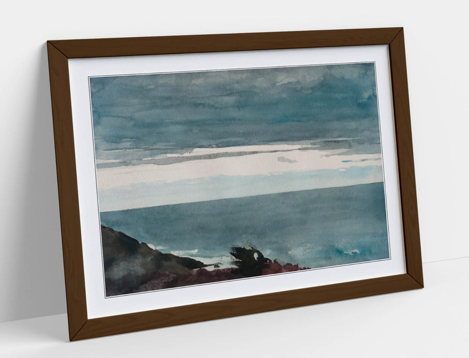 Framed Wall Art Poster - Winslow Homer Print With Wood Grain Frame, UK Handmade