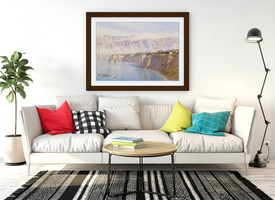 Framed Wall Art - John Brett Painting Near Sorrento | Handmade UK Woodgrain Frame