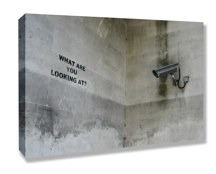BANKSY CANVAS STREET WALL ART PRINT ARTWORK - What are you looking at