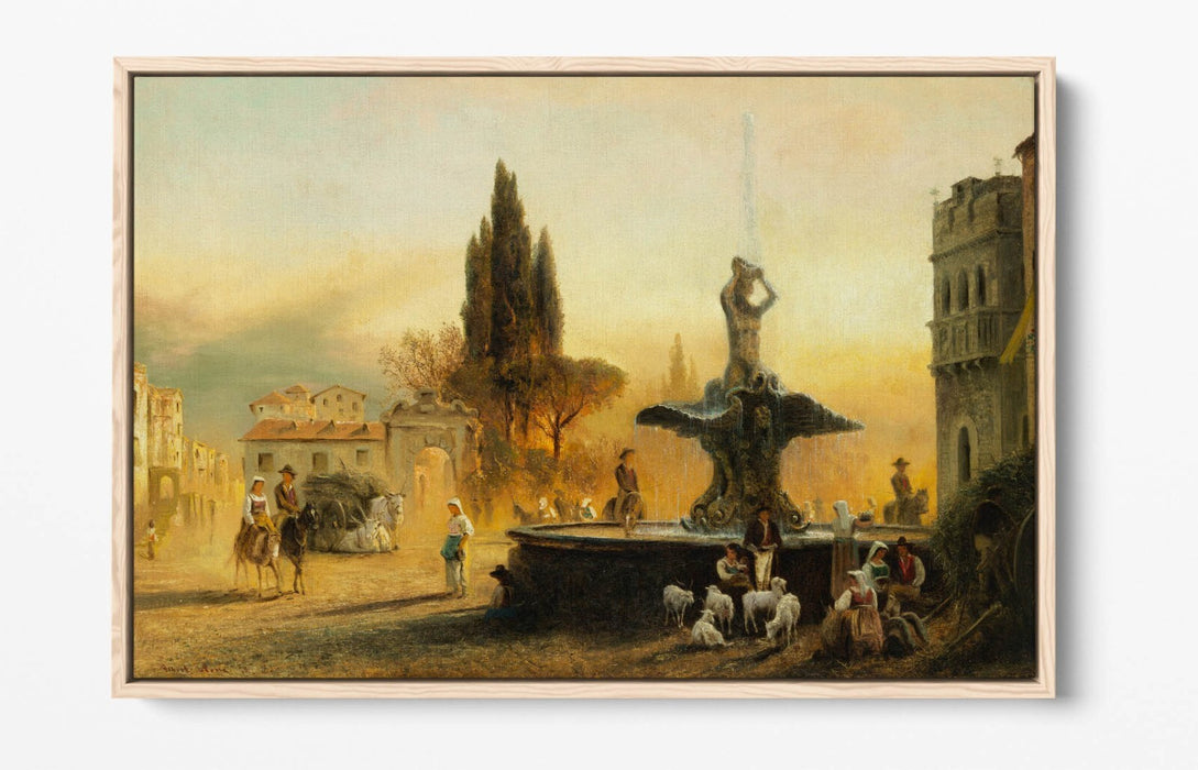Float Effect Canvas Art | Albert Arnz Piazza Barberini Rome – Vibrant Handmade Wall Decor