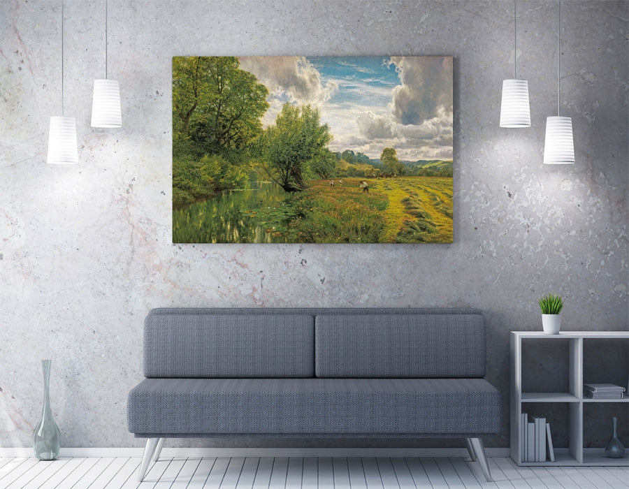 GEORGE V. COLE,  HAYFIELD -CANVAS WALL ART ARTWORK PRINT