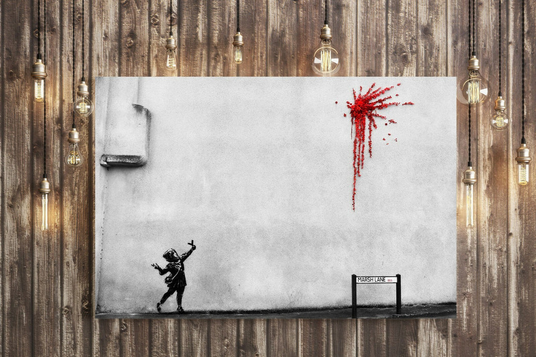 BANKSY VALENTINE LOVE GRAFFITI CANVAS WALL ART PRINT ARTWORK  - XL OPTIONS