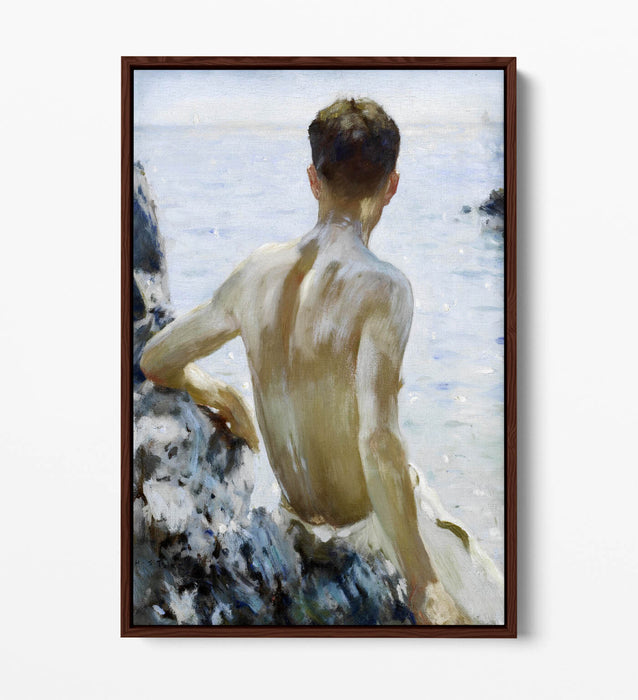 Canvas Wall Art – Henry Scott Tuke Beach Study with Float Effect Frame