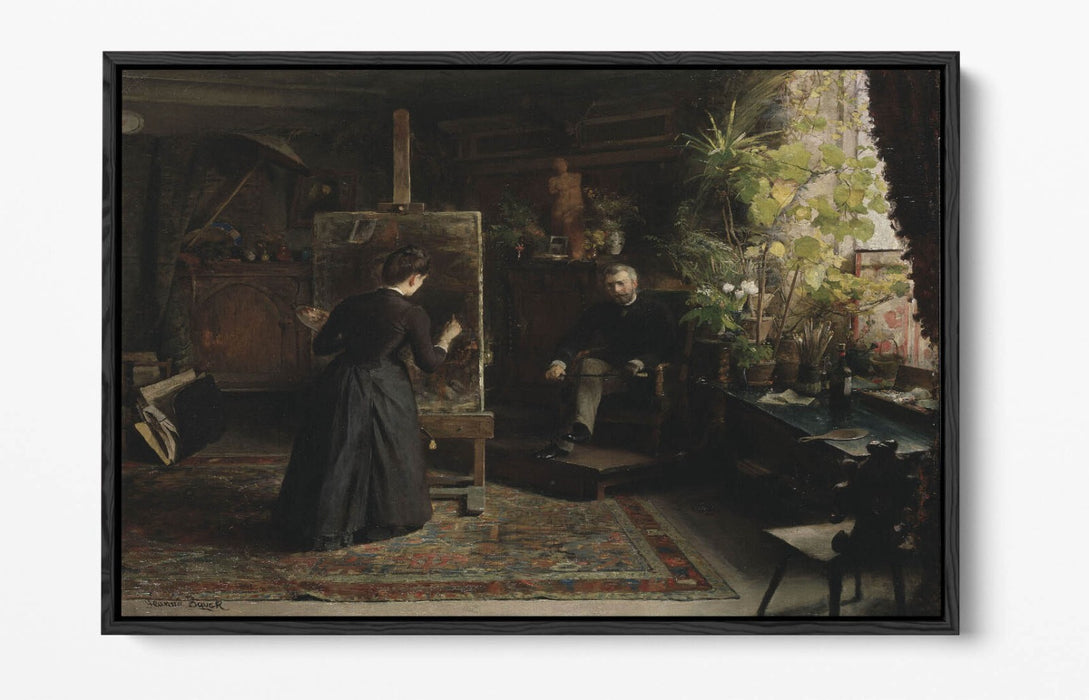 JEANNA BAUCK, BERTHA WEGMANN PAINTING PORTRAIT -FLOAT EFFECT CANVAS ART PRINT