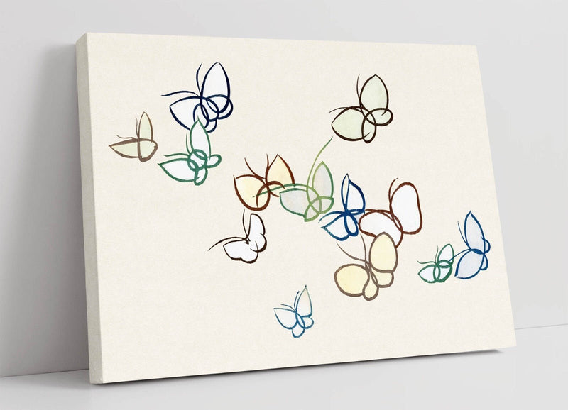 Canvas Wall Art - Kamisaka Sekka One Thousand Butterflies Print | Premium Varnish Coating