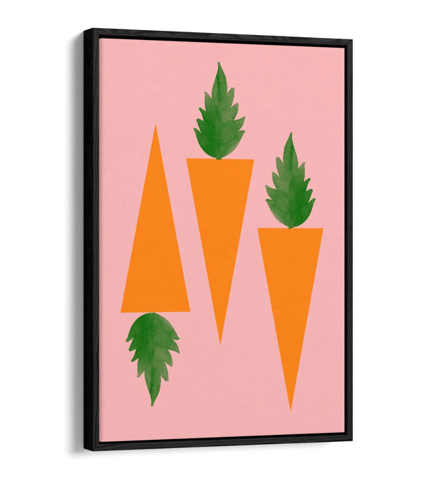 CARROTS TRENDY MINIMALIST KITCHEN  -FLOAT EFFECT CANVAS WALL ART PRINT
