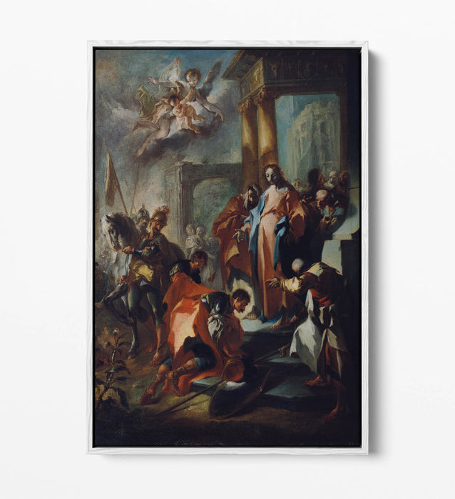 FRANZ MAULBERTSCH, CHRIST AND THE CENTURION -FLOAT EFFECT CANVAS WALL ART PRINT