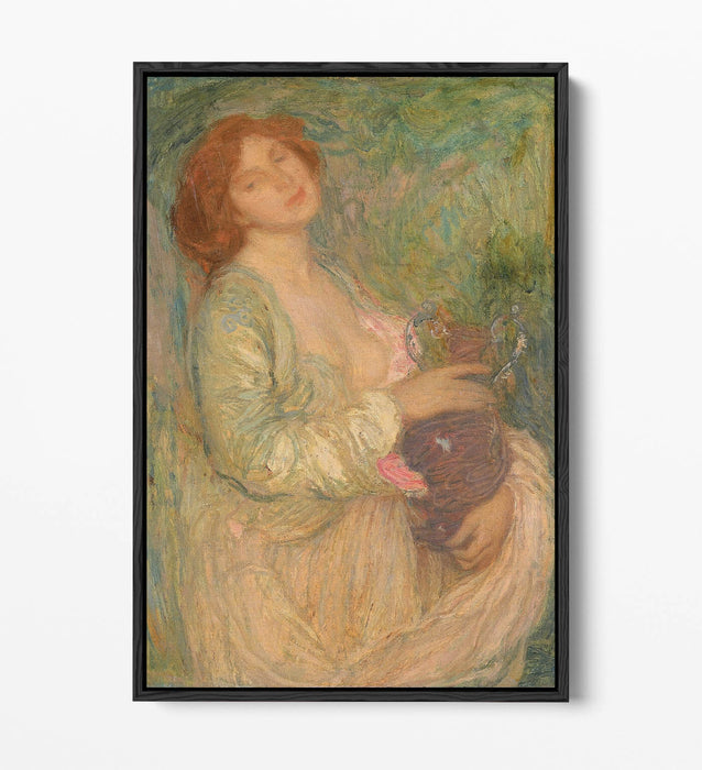 Float Effect Canvas Art – Woman With Vase Painting | Premium Varnish Finish