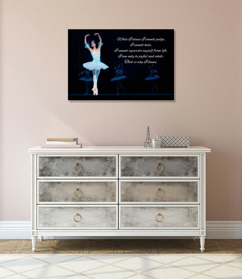 Canvas Wall Art - Ballerina Quote Artwork | 30mm Deep Frame | Handmade UK Print