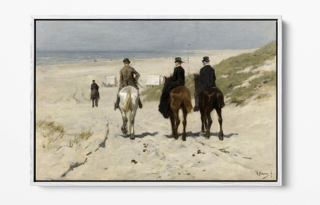 Canvas Wall Art – Morning Ride Along The Beach | Float Effect Canvas Print