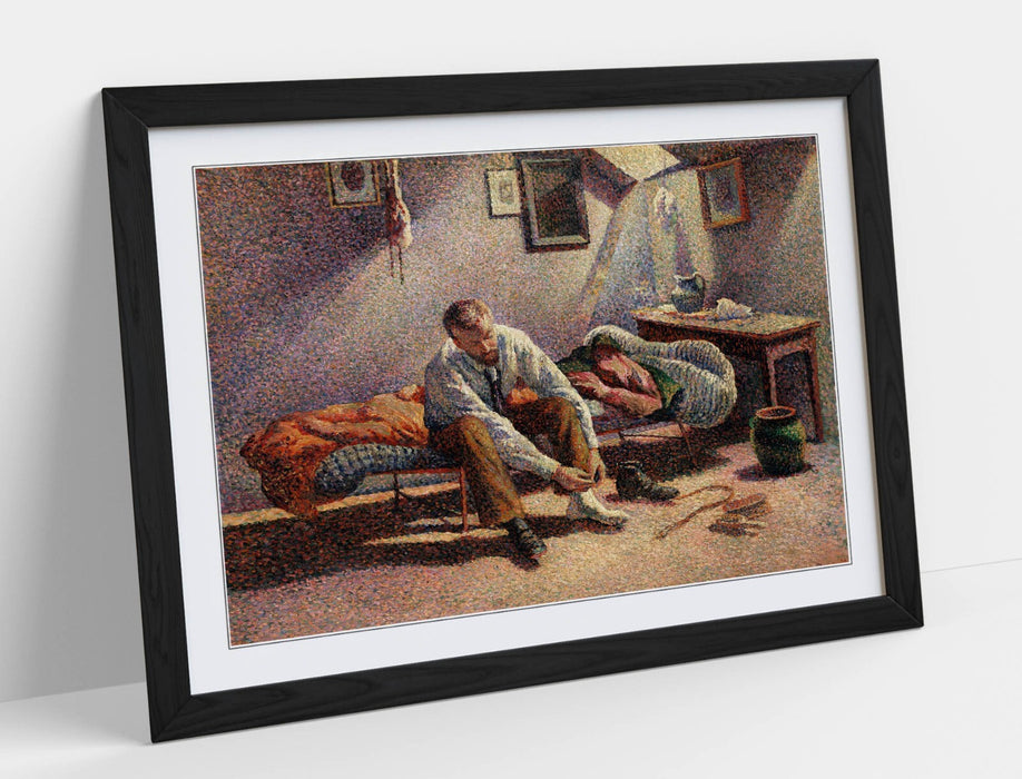 Framed Wall Art - Maximillien Luce Morning Interior Print | Handmade Wood Grain Frame
