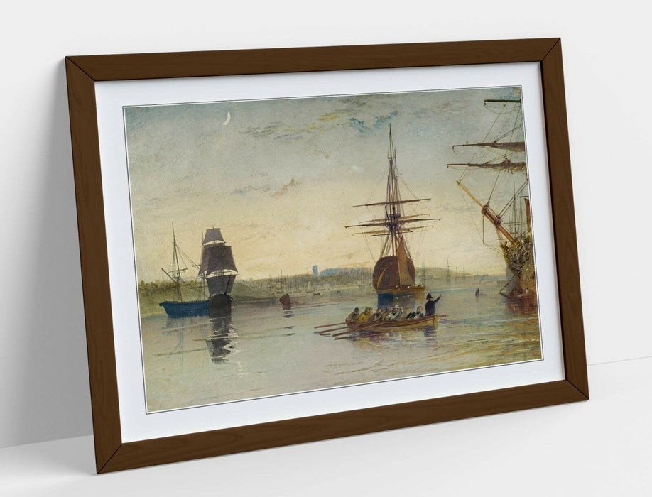 Framed Art Print – J.M.W Turner Isle of Wight Poster | Matte Paper, Woodgrain Frame
