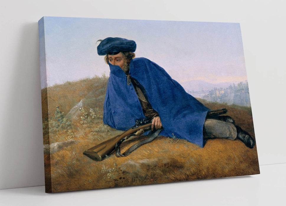 Canvas Wall Art - Georg Friedrich Kersting On Outpost | Handmade Premium Varnish Finish