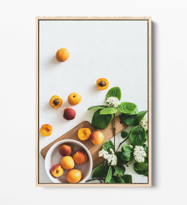 Canvas Wall Art – Apricot Fruit Art With Float Effect Frame | Kitchen Wall Decor