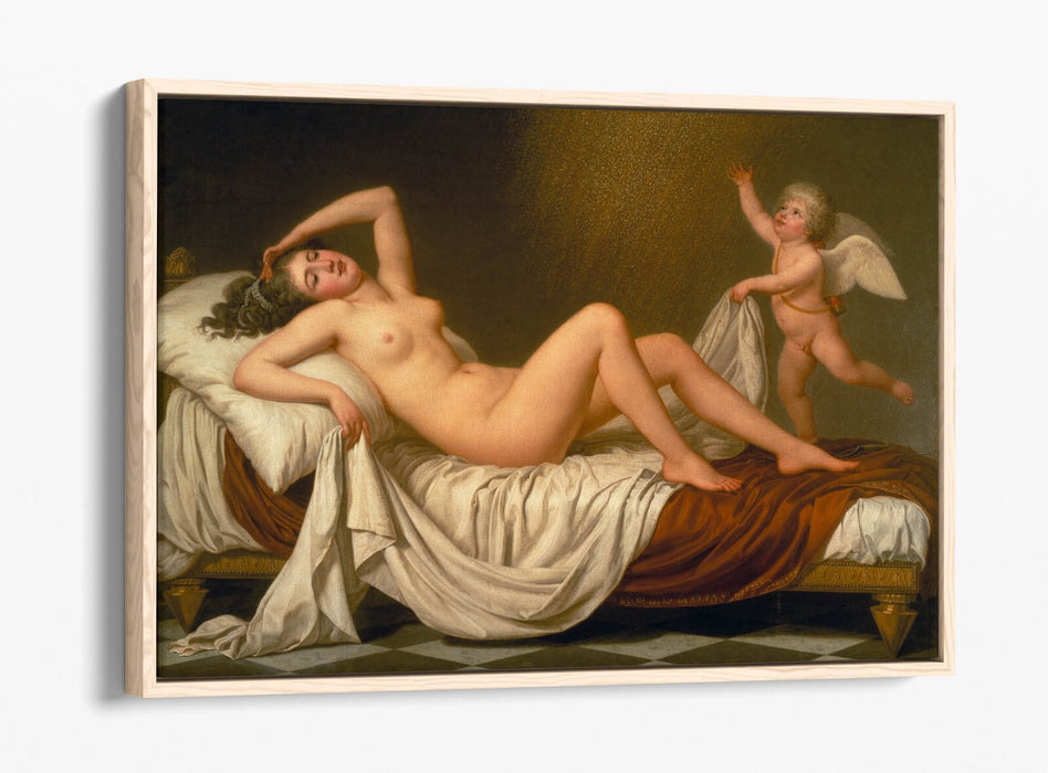 Canvas Wall Art - Danae And Shower Of Gold Float Effect Canvas Print With Premium Frame