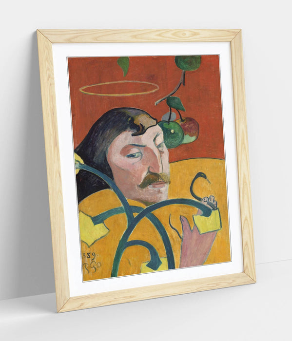 Framed Art Poster - Paul Gauguin Self Portrait With Halo And Snake | Museum Quality Print