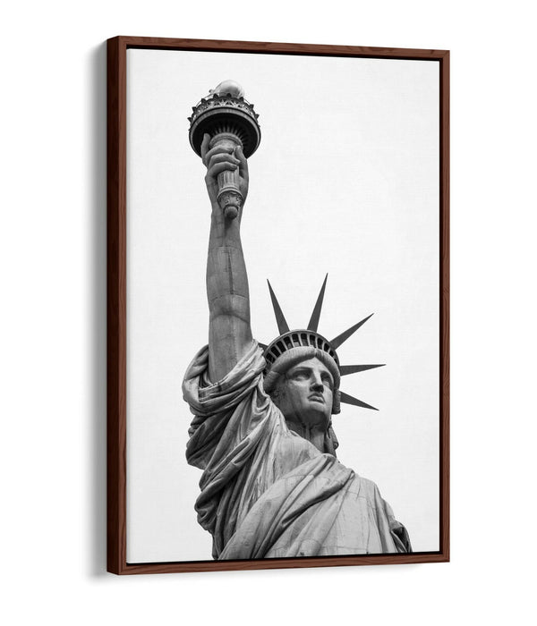 Float Effect Canvas Art - Statue Of Liberty Print On Premium MDF Frame