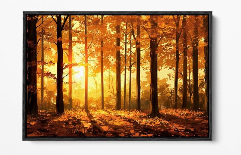 Autumn Forest Canvas | Handmade Canvas Art With Float Effect Frame & Vibrant Color Print
