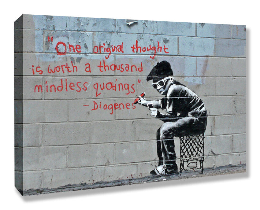 BANKSY CANVAS STREET WALL ART PRINT ARTWORK - ORIGINAL THOUGHT