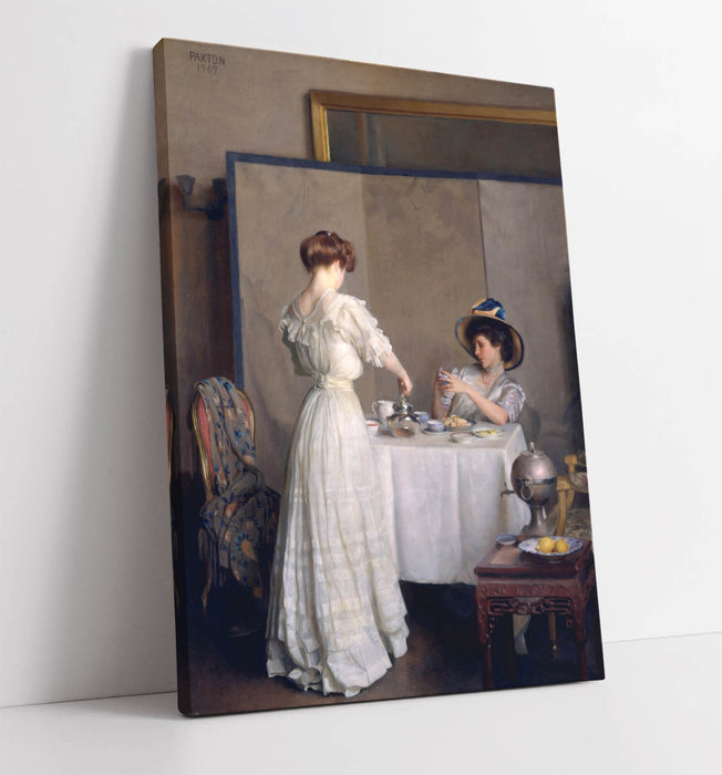 Canvas Wall Art - William McGregor Paxton Tea Leaves Painting, Handmade Vibrant Print